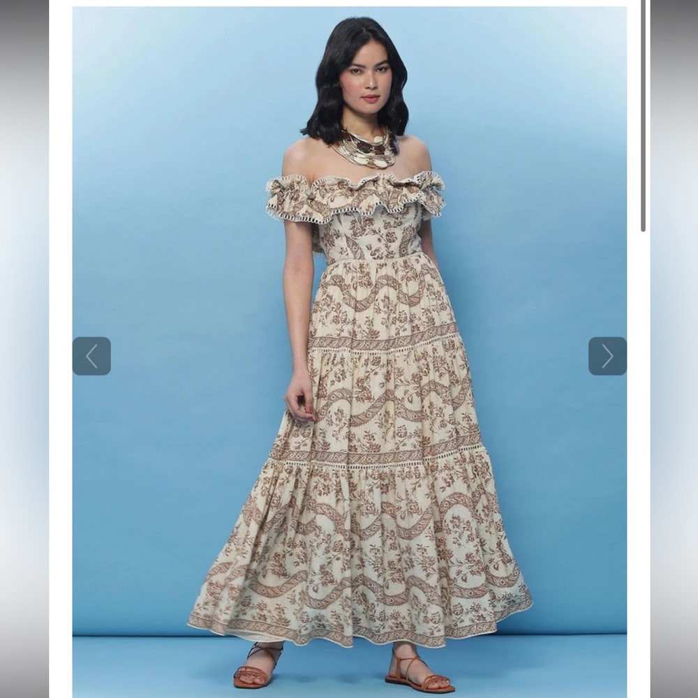 Label Ritu Kumar Ecru Reverie Off-The-Shoulder Dress